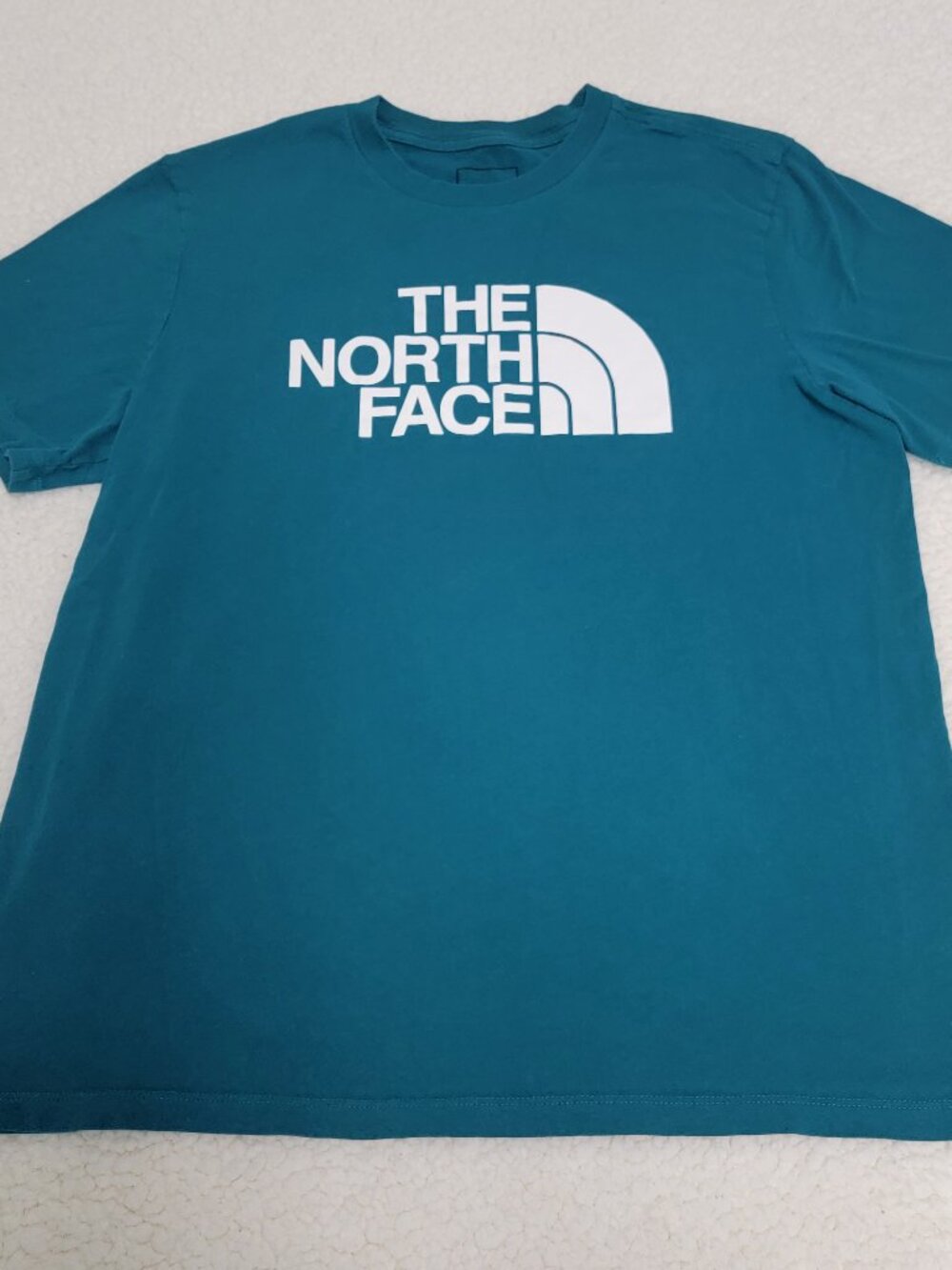 The North Face Womens Half Dome T-Shirt Size L Large Teal Blue Cotton Short Slee
